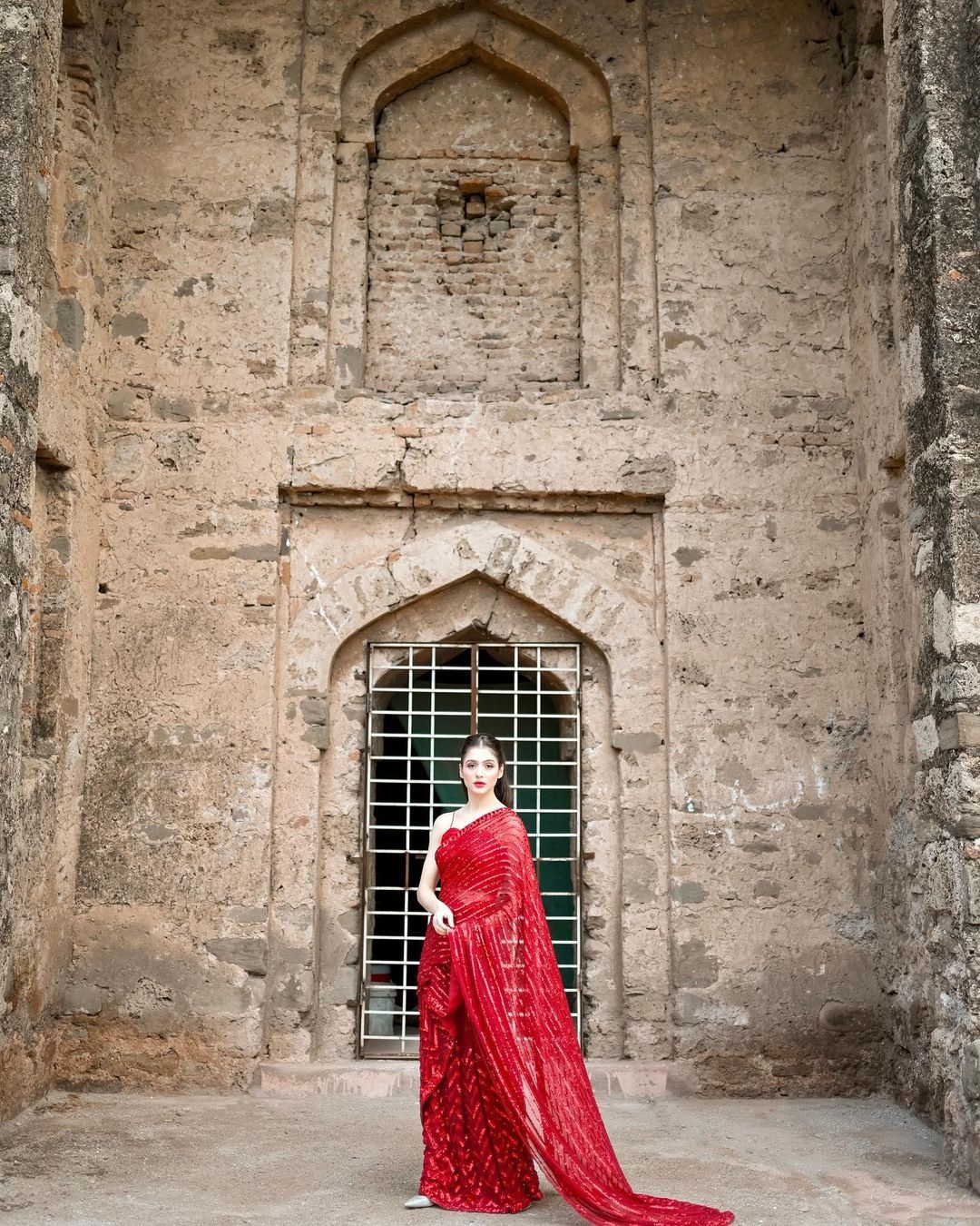 Red Kohinoor Saree