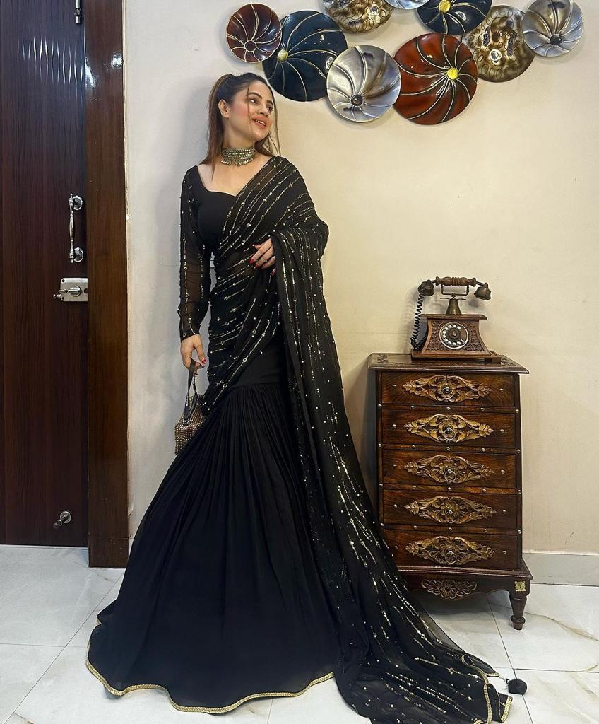 Pre-Draped Lehenga Saree Set