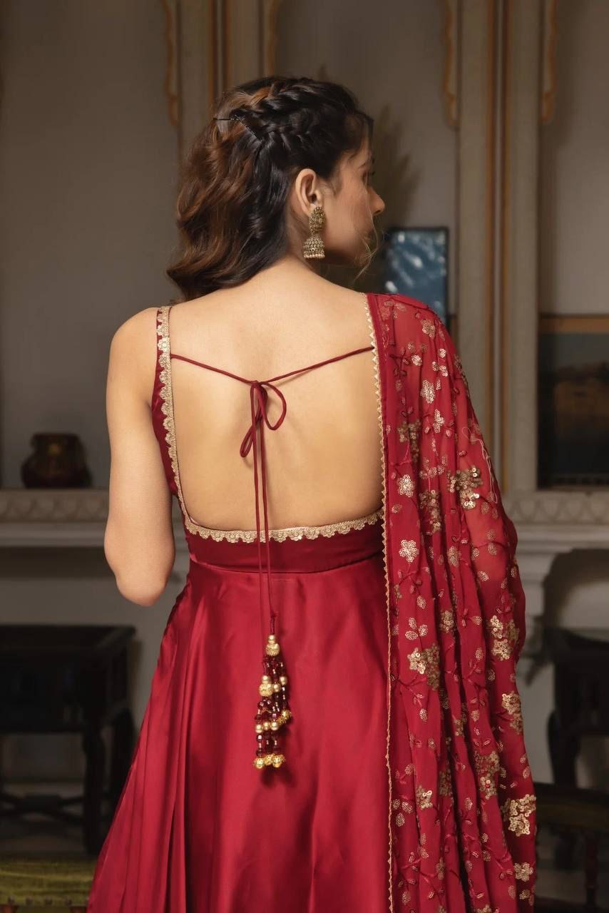 Mahi Red Anarkali Set
