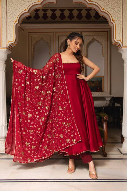 Mahi Red Anarkali Set
