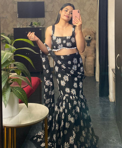 Black Mermaid Indo-Western Dress