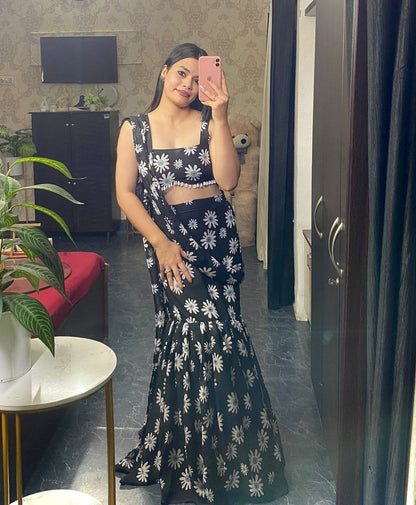 Black Mermaid Indo-Western Dress