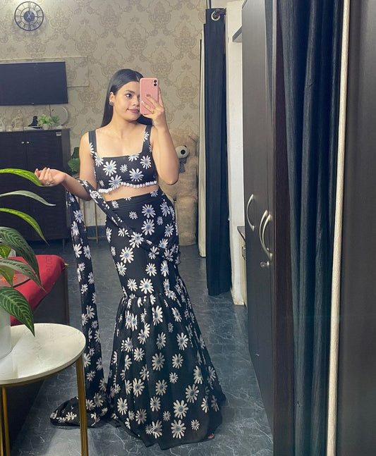 Black Mermaid Indo-Western Dress
