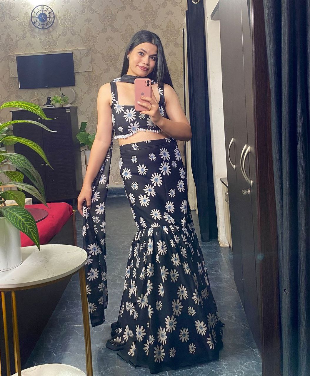 Black Mermaid Indo-Western Dress