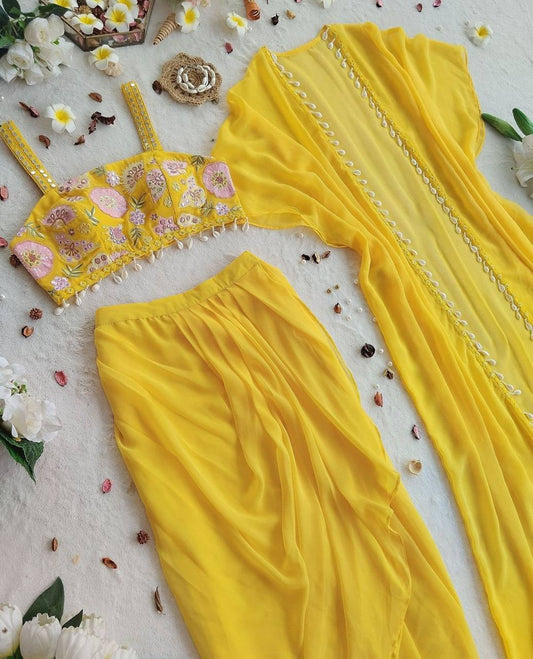 Haldi Hues Indo-Western Shrug Dress